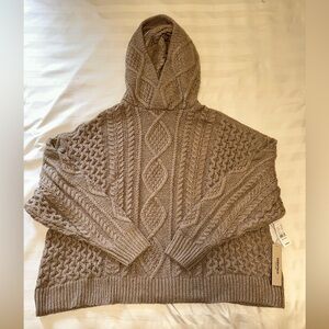 FEAR OF GOD Essentials Taupe Cable Knit Unisex Hoodie Sweater (M)